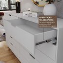 Ver imagem 4 de Cômoda Alice 10 Gavetas em 100% MDP/MDF Yescasa Branco/Louro Freijó