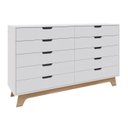Ver imagem 2 de Cômoda Alice 10 Gavetas em 100% MDP/MDF Yescasa Branco/Louro Freijó