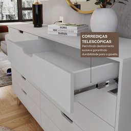 Cômoda Alice 10 Gavetas em 100% Mdf - 4