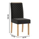 Ver imagem 4 de Kit 6 Cadeiras com Espaldar para Sala de Jantar Elegance Preto/Mel