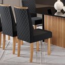 Ver imagem 3 de Kit 6 Cadeiras com Espaldar para Sala de Jantar Elegance Preto/Mel