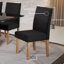Ver imagem 5 de Kit 6 Cadeiras com Espaldar para Sala de Jantar Elegance Preto/Mel