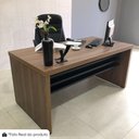 Ver imagem 4 de Mesa Escritorio Tampo Tamburato 159x80 cm Nogal Preto Artany