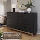 Ver imagem 7 de Cômoda Alice 10 Gavetas em 100% MDF Yescasa Preto/Louro Freijó