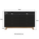 Ver imagem 3 de Cômoda Alice 10 Gavetas em 100% MDF Yescasa Preto/Louro Freijó