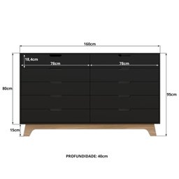 Cômoda Alice 10 Gavetas em 100% Mdf - 3