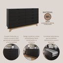 Ver imagem 6 de Cômoda Alice 10 Gavetas em 100% MDF Yescasa Preto/Louro Freijó