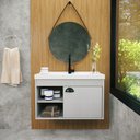 Ver imagem 3 de Gabinete Armario para Banheiro 100% MDF com Cuba - Monza Lineo 60cm