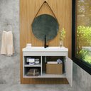 Ver imagem 2 de Gabinete Armario para Banheiro 100% MDF com Cuba - Monza Lineo 60cm