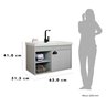 Gabinete Armario para Banheiro 100% MDF com Cuba - Monza Lineo 60cm - 4
