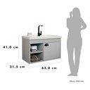 Ver imagem 4 de Gabinete Armario para Banheiro 100% MDF com Cuba - Monza Lineo 60cm