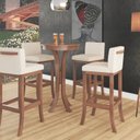 Ver imagem 2 de Conjunto 02 Banquetas Alta em Madeira Maciça Nápoles