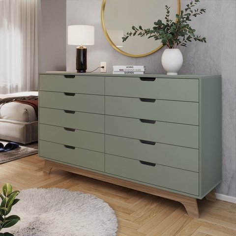 Cômoda Alice 10 Gavetas em 100% Mdf