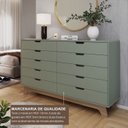 Ver imagem 6 de Cômoda Alice 10 Gavetas em 100% MDF Yescasa Verde/Louro Freijó