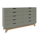 Ver imagem 2 de Cômoda Alice 10 Gavetas em 100% MDF Yescasa Verde/Louro Freijó