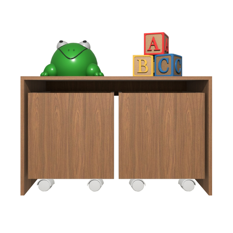 Mesa Organizadora de Brinquedos com 2 Baús 100% Mdf Plancasa:louro Freijó