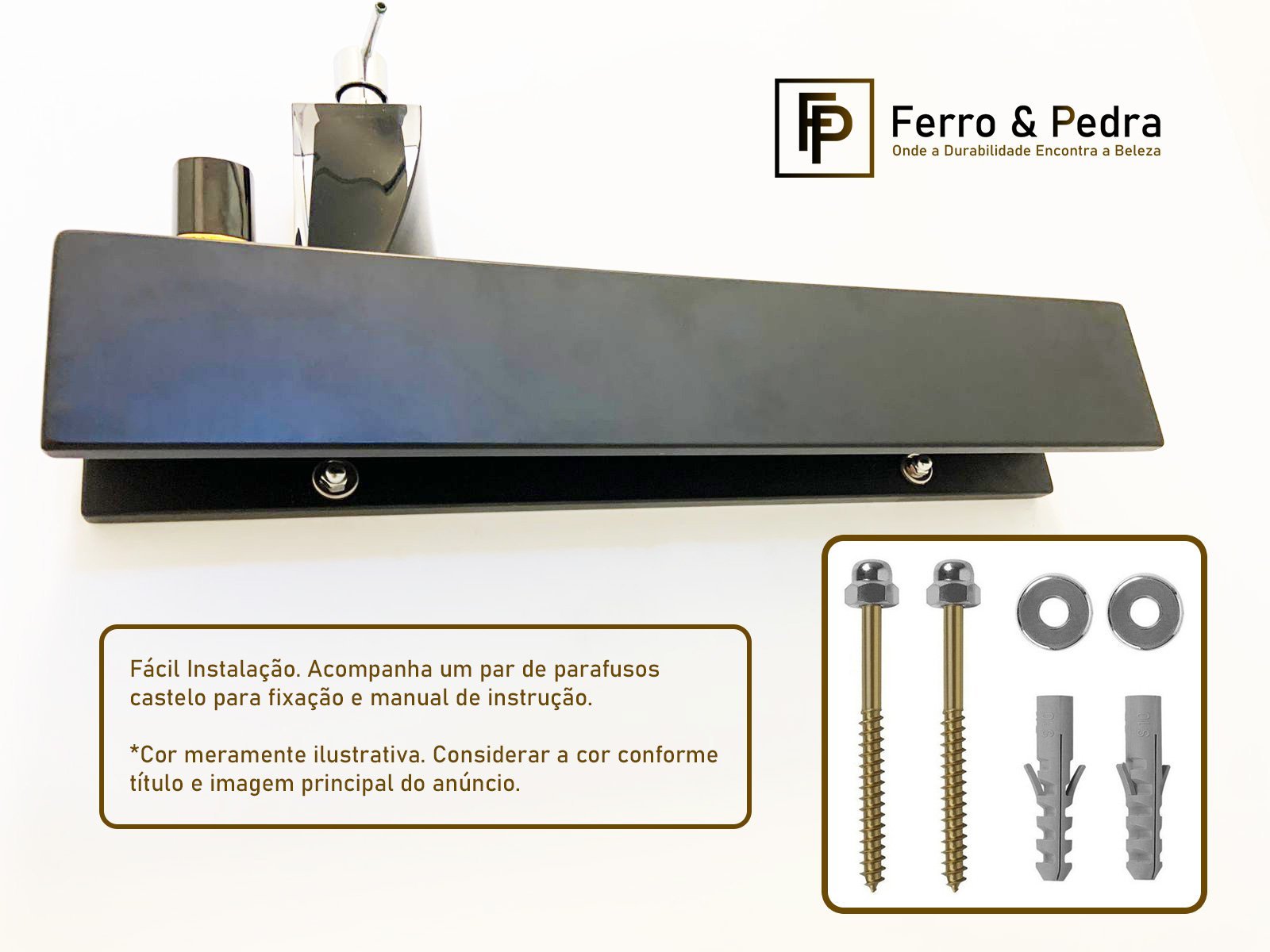 Porta Shampoo Linear 120cm Venturi Chumbo Fosco - 4
