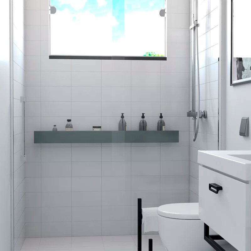 Porta Shampoo Linear 120cm Venturi Chumbo Fosco - 1