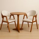 Ver imagem 1 de Kit 2 Cadeiras Luiza Sala de Jantar com Braço Madeira Maciça Movellu Home