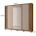 Ver imagem 4 de Guarda-roupa Casal 3 Portas de Correr 6 Gavetas com Espelho e Pés Arizona