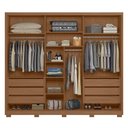 Ver imagem 3 de Guarda-roupa Casal 3 Portas de Correr 6 Gavetas com Espelho e Pés Arizona
