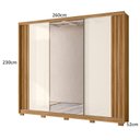 Ver imagem 4 de Guarda-roupa Casal 3 Portas de Correr 6 Gavetas com Espelho e Pés Arizona