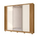 Ver imagem 2 de Guarda-roupa Casal 3 Portas de Correr 6 Gavetas com Espelho e Pés Arizona