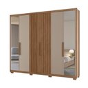 Ver imagem 6 de Guarda Roupa Casal 6 Portas 4 Gavetas com Espelho e Pés Araguaia Marrom/Carvalho/Fendi
