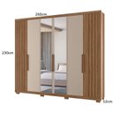 Ver imagem 4 de Guarda Roupa Casal 6 Portas 4 Gavetas com Espelho e Pés Araguaia Marrom/Carvalho/Fendi