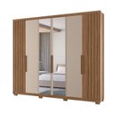 Ver imagem 2 de Guarda Roupa Casal 6 Portas 4 Gavetas com Espelho e Pés Araguaia Marrom/Carvalho/Fendi