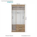 Ver imagem 2 de Guarda Roupa Solteiro 3.2 com 3 Portas 2 Gavetas Atacama