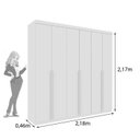 Ver imagem 3 de Quarto Casal Completo Guarda-Roupa Milano, Cama Mônaco e Cômoda Chicago Espresso Móveis Branco/Neve