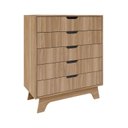Ver imagem 2 de Cômoda para Quarto 5 Gavetas MDF Alice Marrom/Louro Freijó