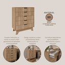 Ver imagem 6 de Cômoda para Quarto 5 Gavetas MDF Alice Marrom/Louro Freijó