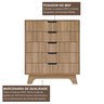 Cômoda Alice 5 Gavetas em 100% Mdf 95x81x40 Cm - 7