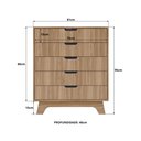 Ver imagem 3 de Cômoda para Quarto 5 Gavetas MDF Alice Marrom/Louro Freijó