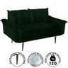 Namoradeira 2 Lugares 1,38M Veludo Verde Lilly Shop JM - 2