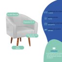 Ver imagem 4 de Poltrona Decorativa Jade Design Moderno Sala de Estar Quarto Escritório Confortável Luxo Pés Palito