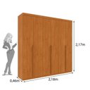 Ver imagem 3 de Quarto Casal Completo Guarda-Roupa Milano, Cama Mônaco e Cômoda Chicago Espresso Móveis Bege/Cinamomo