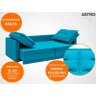 Sofá Astro 2,20M Sem Caixa, Retrátil e Reclinável Velosuede Turquesa - Netsofás - 4