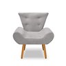 Kit 2 Poltrona Emilia +puff Redondo Decorativo:cinza - 3