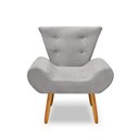 Ver imagem 3 de Kit 2 Poltrona Emilia +puff Redondo Decorativo:cinza