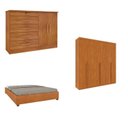 Ver imagem 1 de Quarto Casal Completo Guarda-Roupa Milano, Cama Mônaco e Cômoda Istambul Espresso Móveis Bege Cinamomo