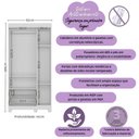 Ver imagem 3 de Guarda-roupa Infantil 92cm com Vidro 3 Portas e 2 Gavetas Fofura Multimóveis Mp4482 Branco/off