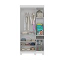 Ver imagem 5 de Guarda-roupa Infantil 92cm com Vidro 3 Portas e 2 Gavetas Fofura Multimóveis Mp4482 Branco/off