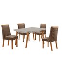 Ver imagem 2 de Mesa de Jantar Copper 120cm Tampo MDF Vidro Canto Copo com 4 Cadeiras Yasmin