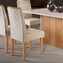 Ver imagem 3 de Kit 6 Cadeiras Elegance com Espaldar e Tecido Lm Veludo Marrom/Mel/Caramelo