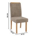 Ver imagem 4 de Kit 6 Cadeiras Elegance com Espaldar e Tecido Lm Veludo Marrom/Mel/Caramelo