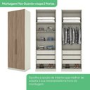 Ver imagem 5 de Guarda Roupa Solteiro com Cabeceira 5 Portas e 6 Gavetas Seletto Areia/Jequitibá Marrom/HP
