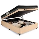 Ver imagem 6 de Cama Baú Casal Sintético + Colchão Casal Ortobom ISO Dupla Face 60X188X138 Bege
